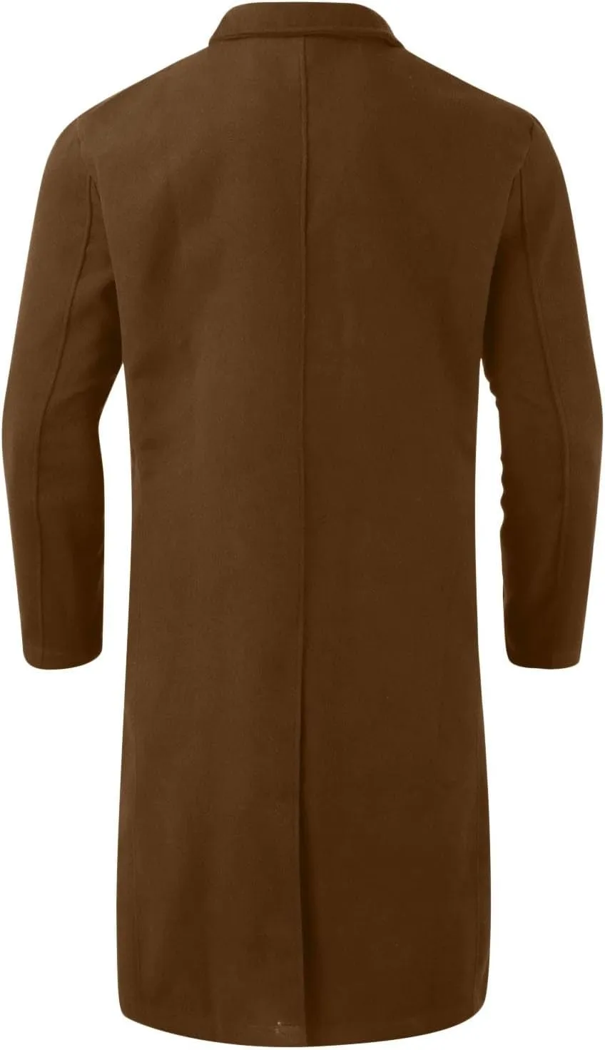 2023 Men's Casual Trench Coat Slim Fit Notched Collar Long Suit Jacket Overcoat Single Breasted Pea Coat Blazers wih Pockets