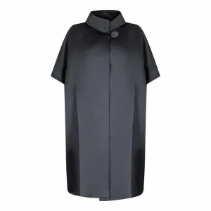ARCHIVE - 1950s Black Satin Oversized Cocoon Coat