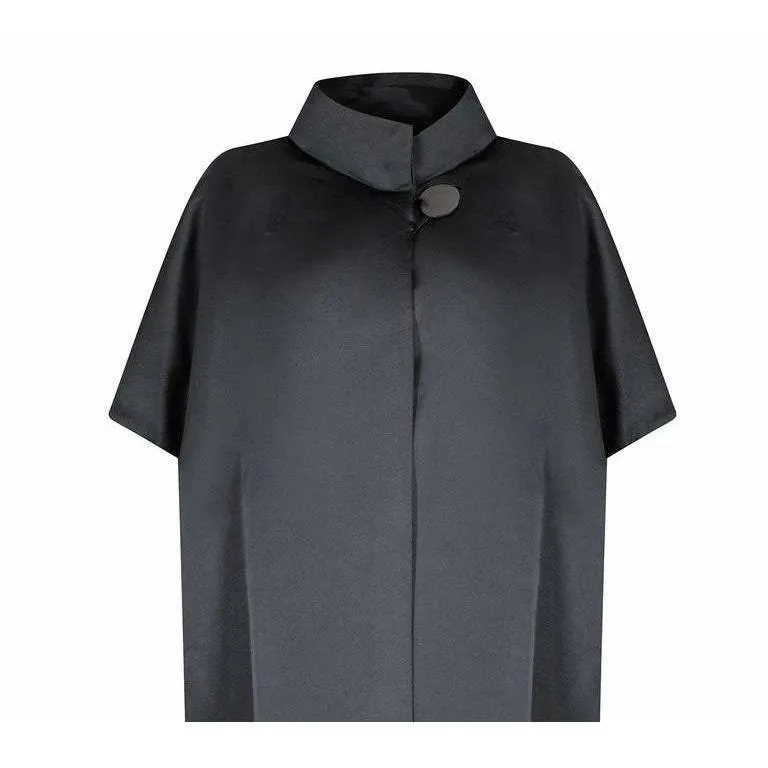 ARCHIVE - 1950s Black Satin Oversized Cocoon Coat