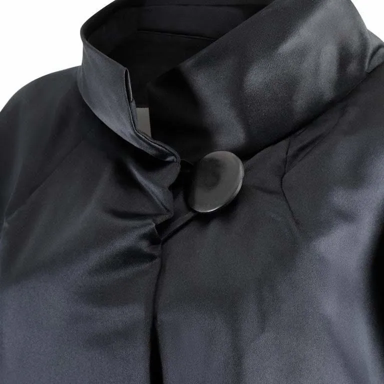 ARCHIVE - 1950s Black Satin Oversized Cocoon Coat