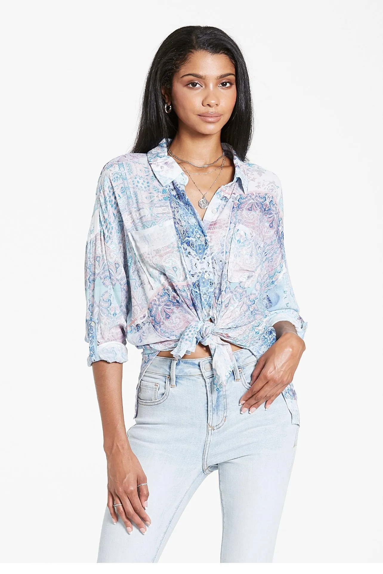 ARIANNA BUTTON DOWN PRINTED SHIRT