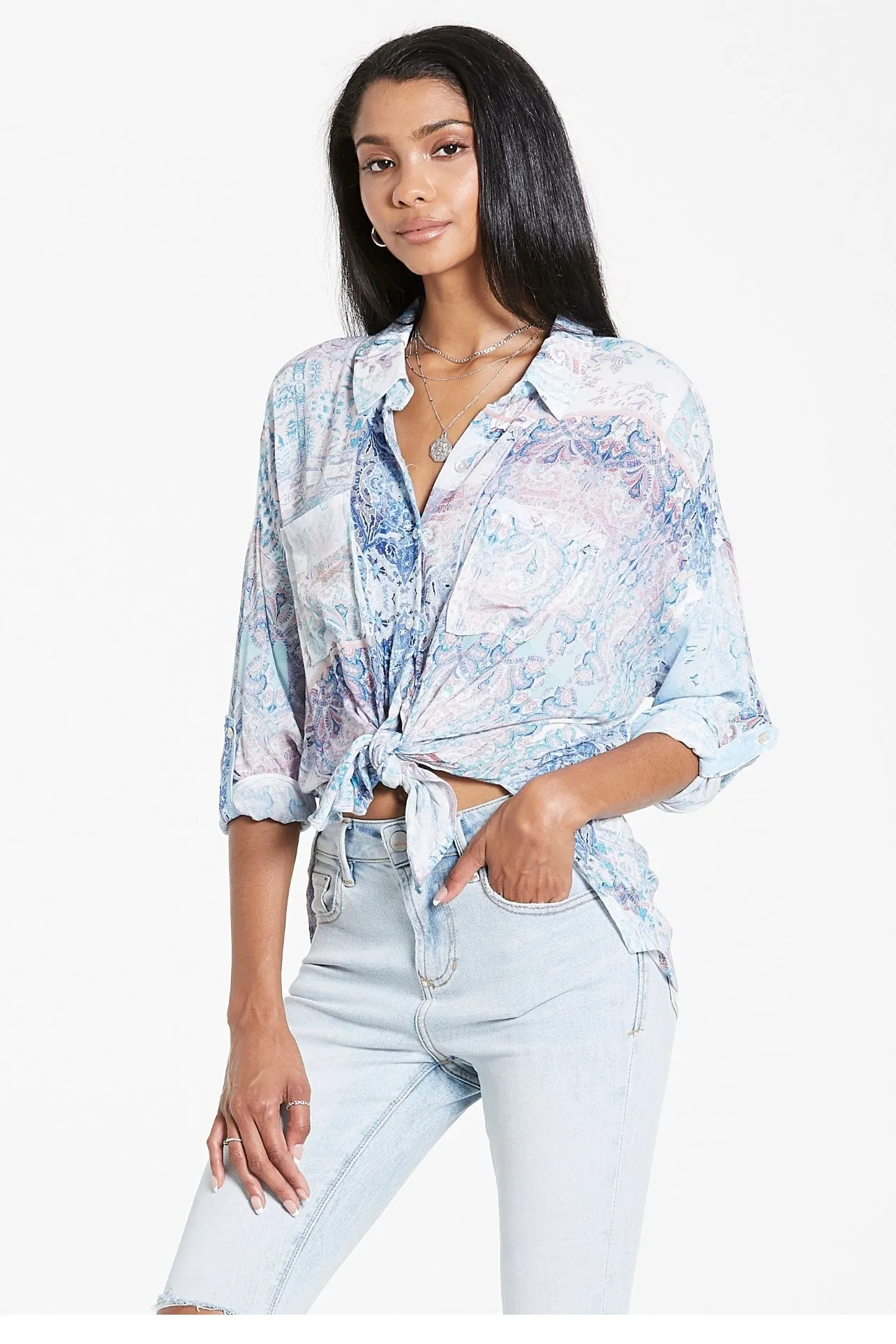 ARIANNA BUTTON DOWN PRINTED SHIRT