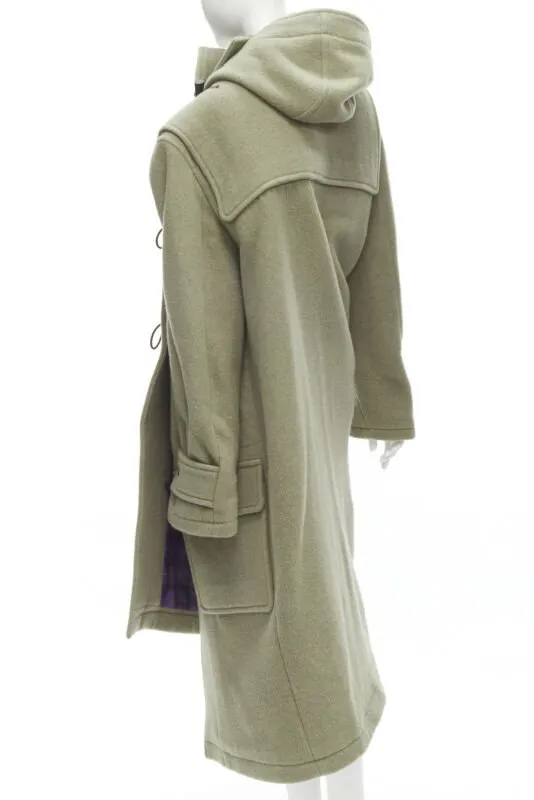 BALENCIAGA 2018 Runway Pulled khaki grey toggle wrap coat M