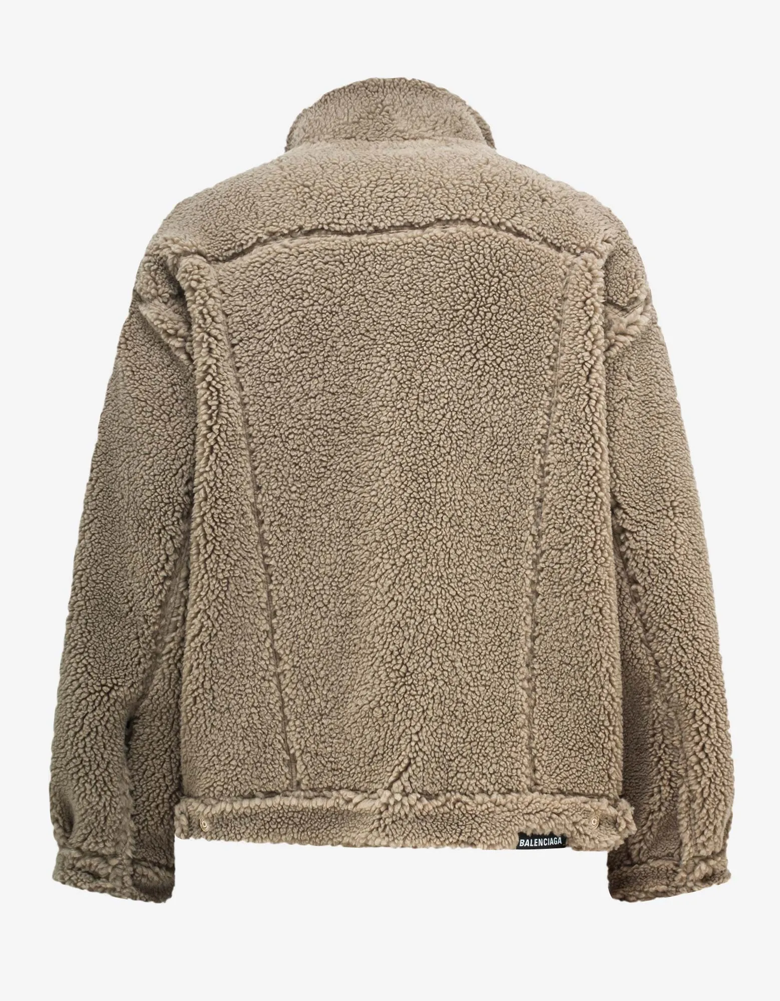 Balenciaga Beige Fleece Oversized Jacket