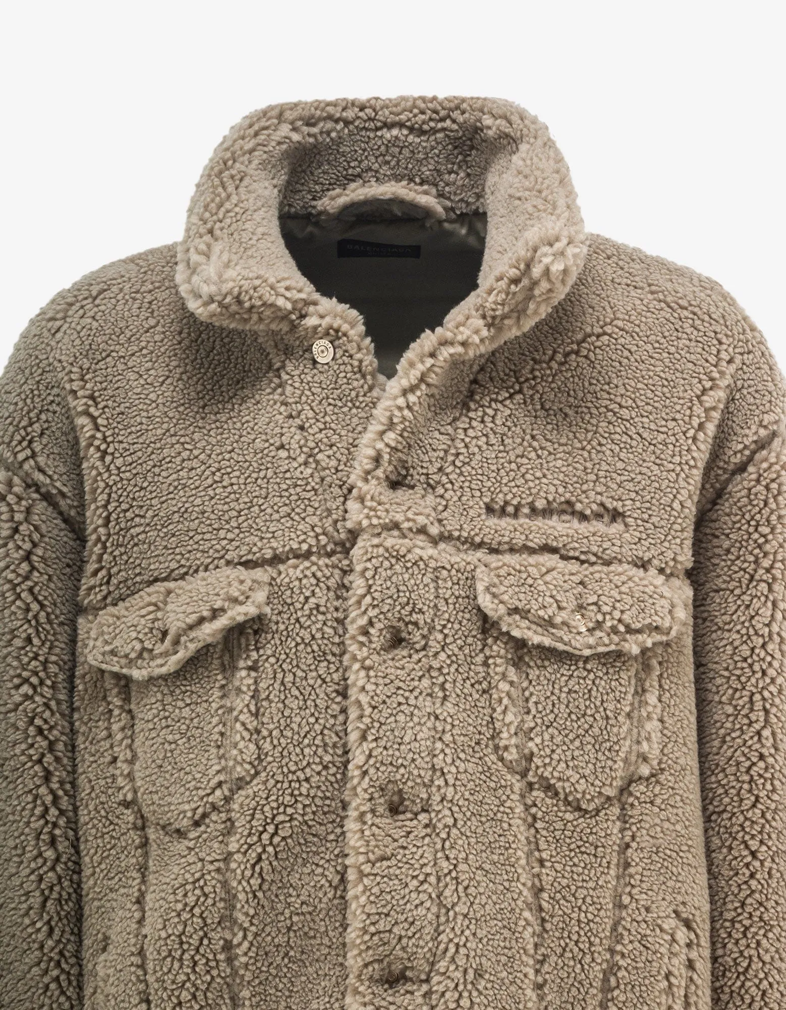 Balenciaga Beige Fleece Oversized Jacket