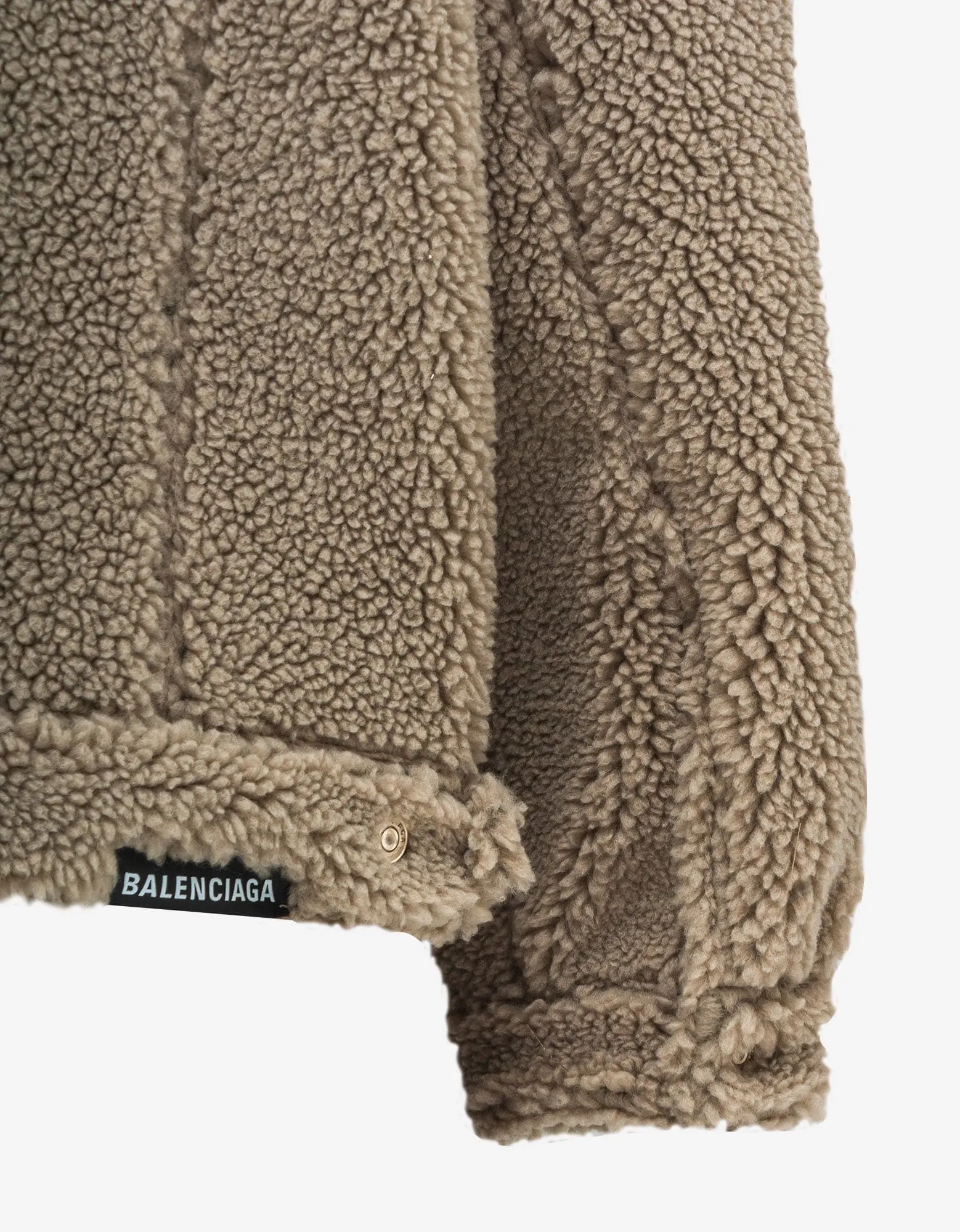Balenciaga Beige Fleece Oversized Jacket