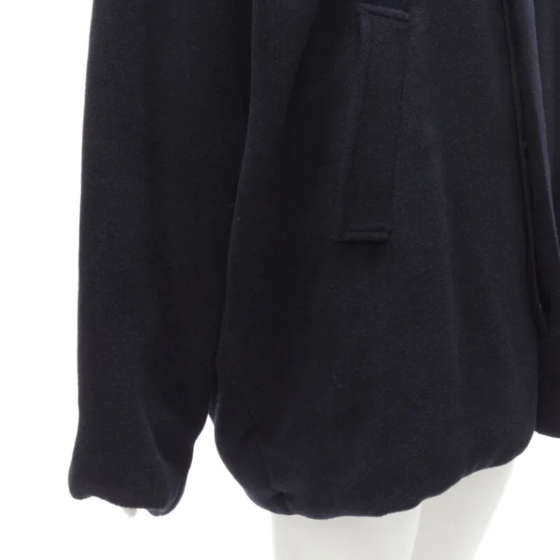 BALENCIAGA DEMNA 2019 navy camel antique gold button cocoon coat FR38 M