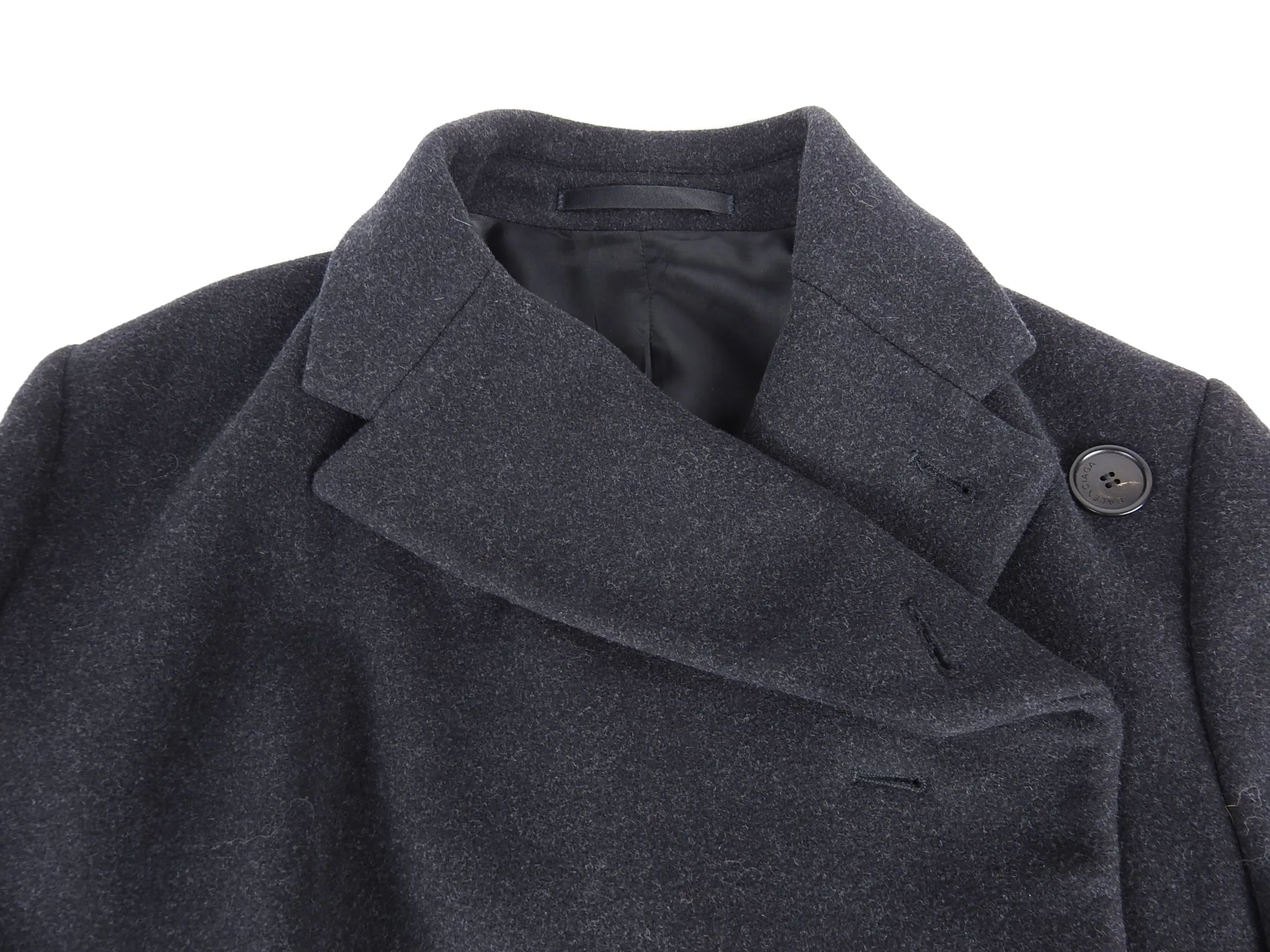 Balenciaga Fall 2017 Charcoal Grey Wool Long Asymmetrical Coat - FR38 / 6