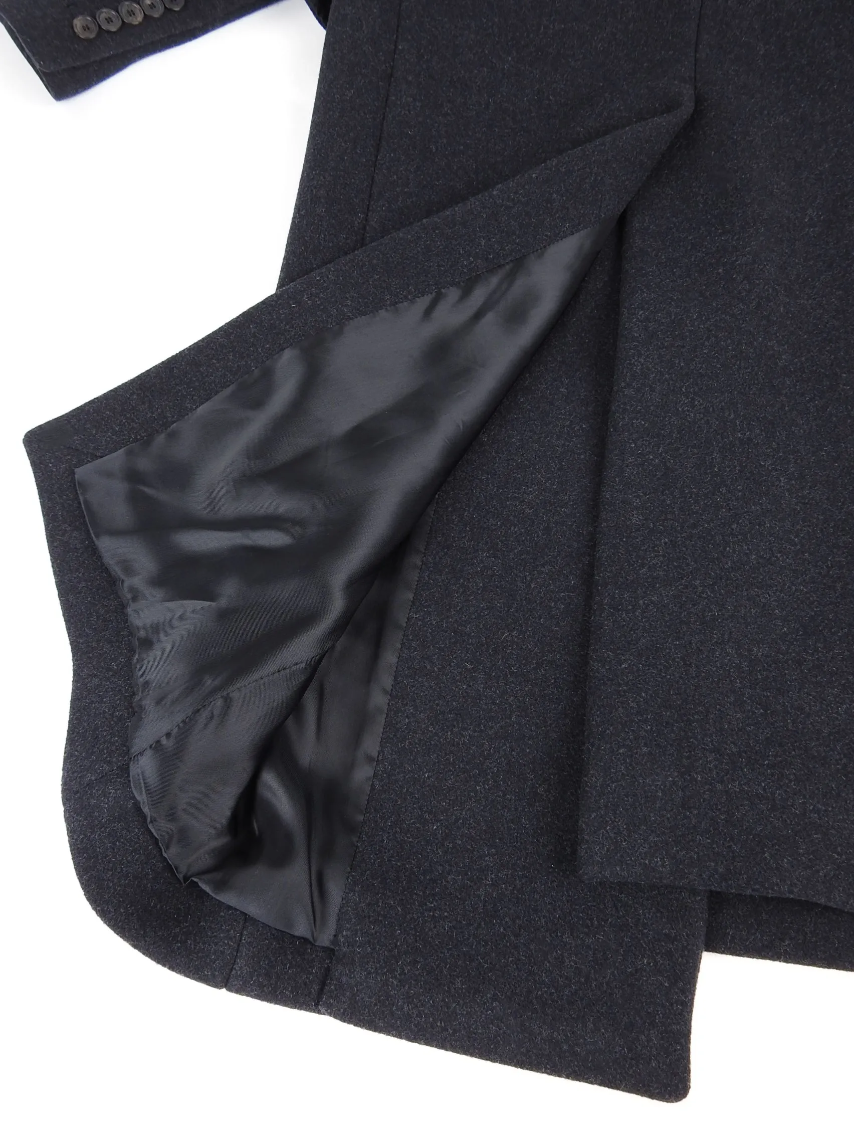 Balenciaga Fall 2017 Charcoal Grey Wool Long Asymmetrical Coat - FR38 / 6