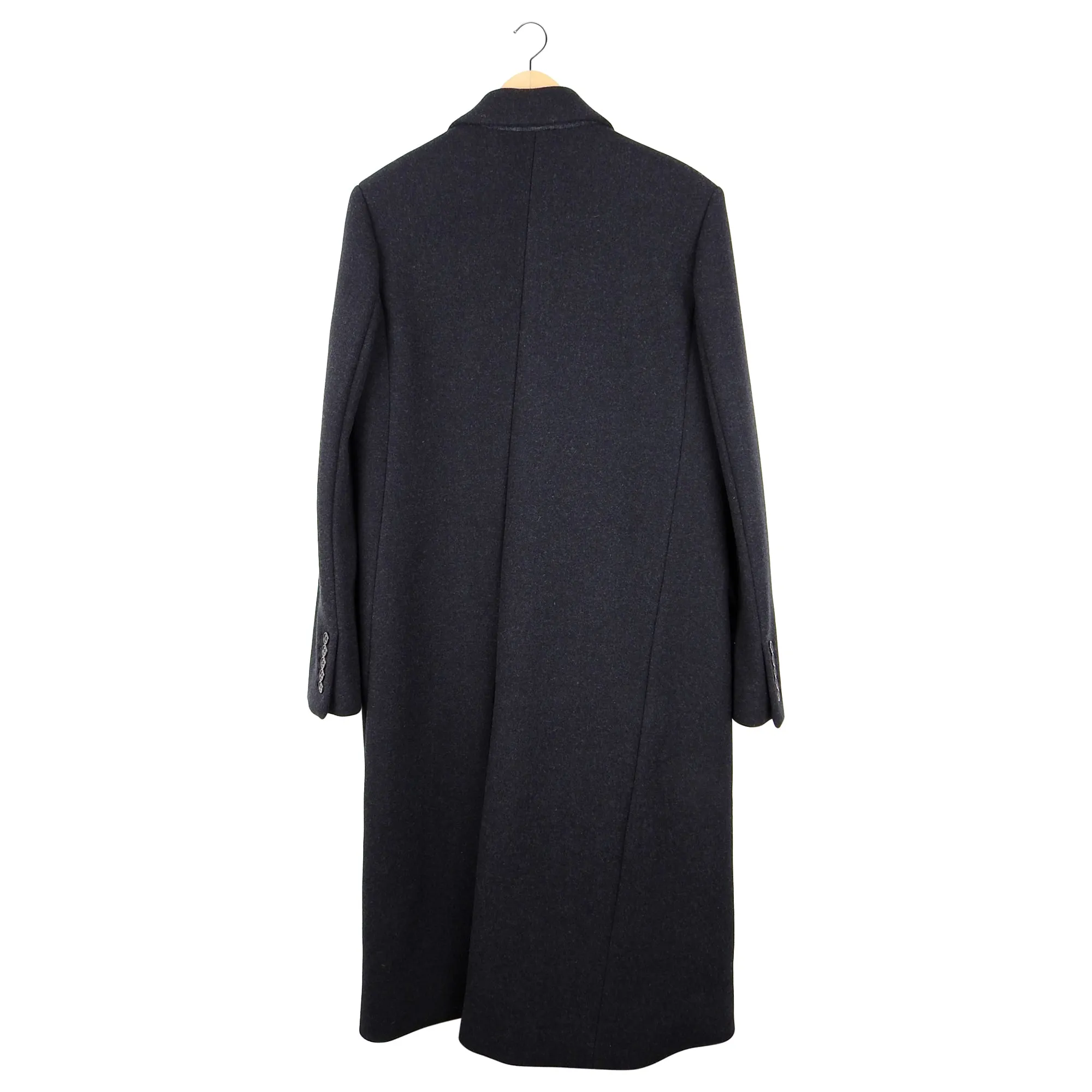 Balenciaga Fall 2017 Charcoal Grey Wool Long Asymmetrical Coat - FR38 / 6