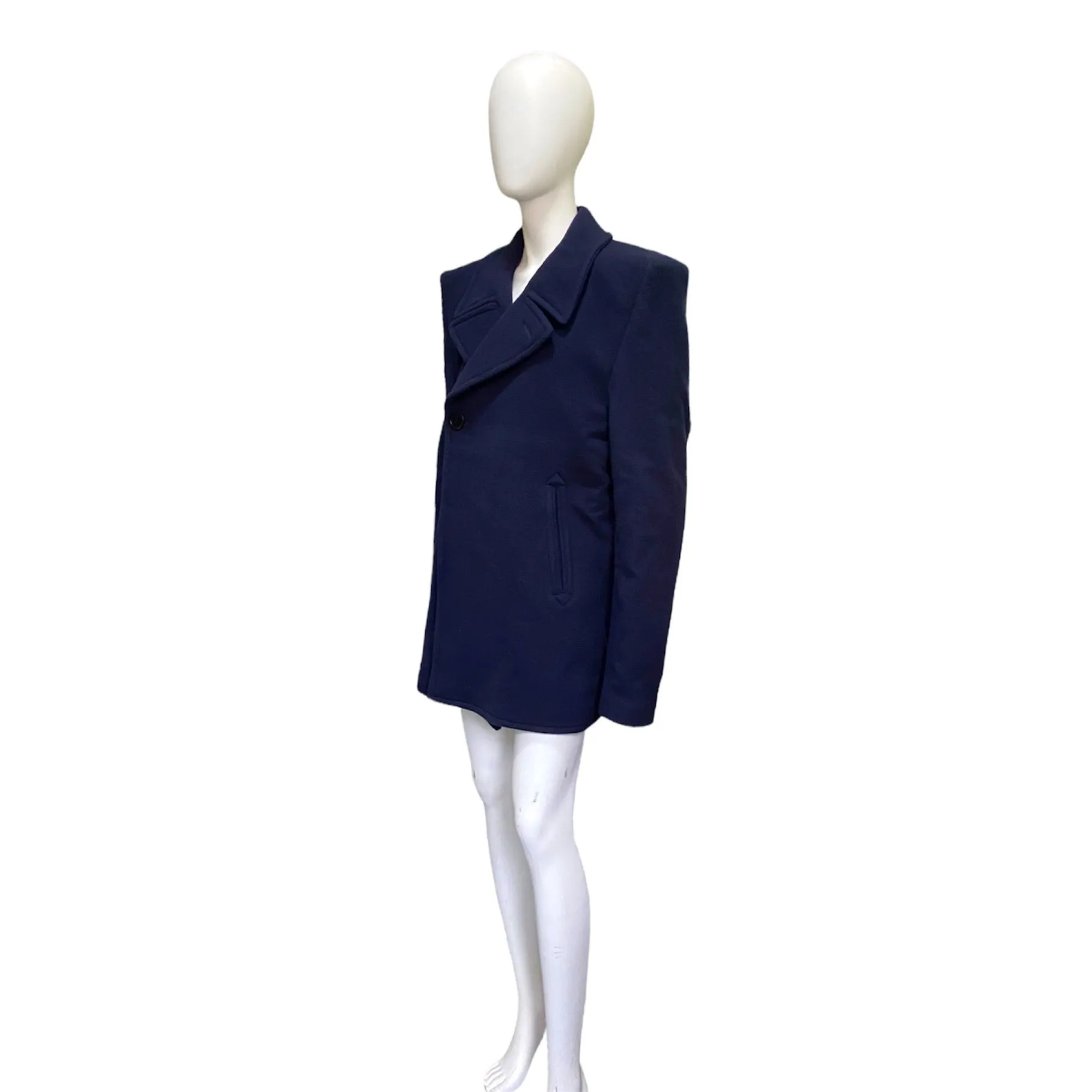Balenciaga Ss19 runway 80s boxy shoulder camel wool coat jacket 48