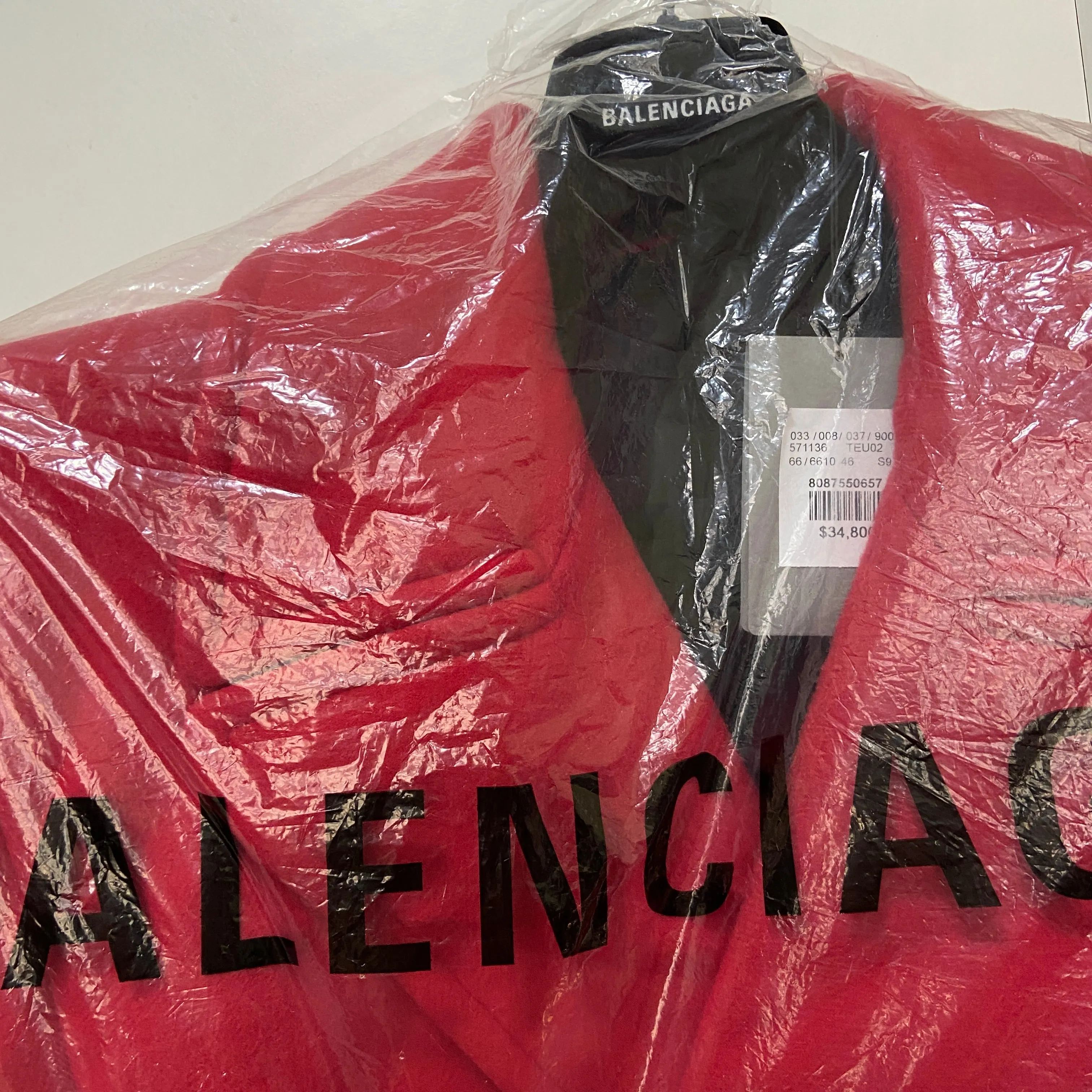 Balenciaga Ss19 runway 80s boxy shoulder red camel wool coat jacket 44