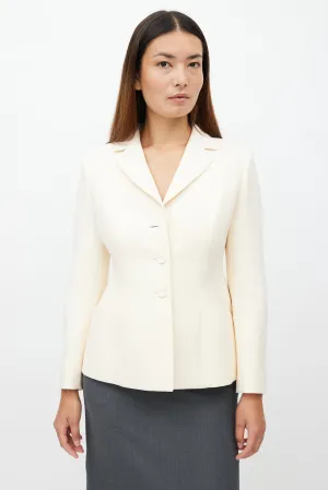 Beige Wool & Silk Blazer