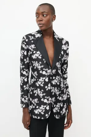 Black & Pink Floral Blazer