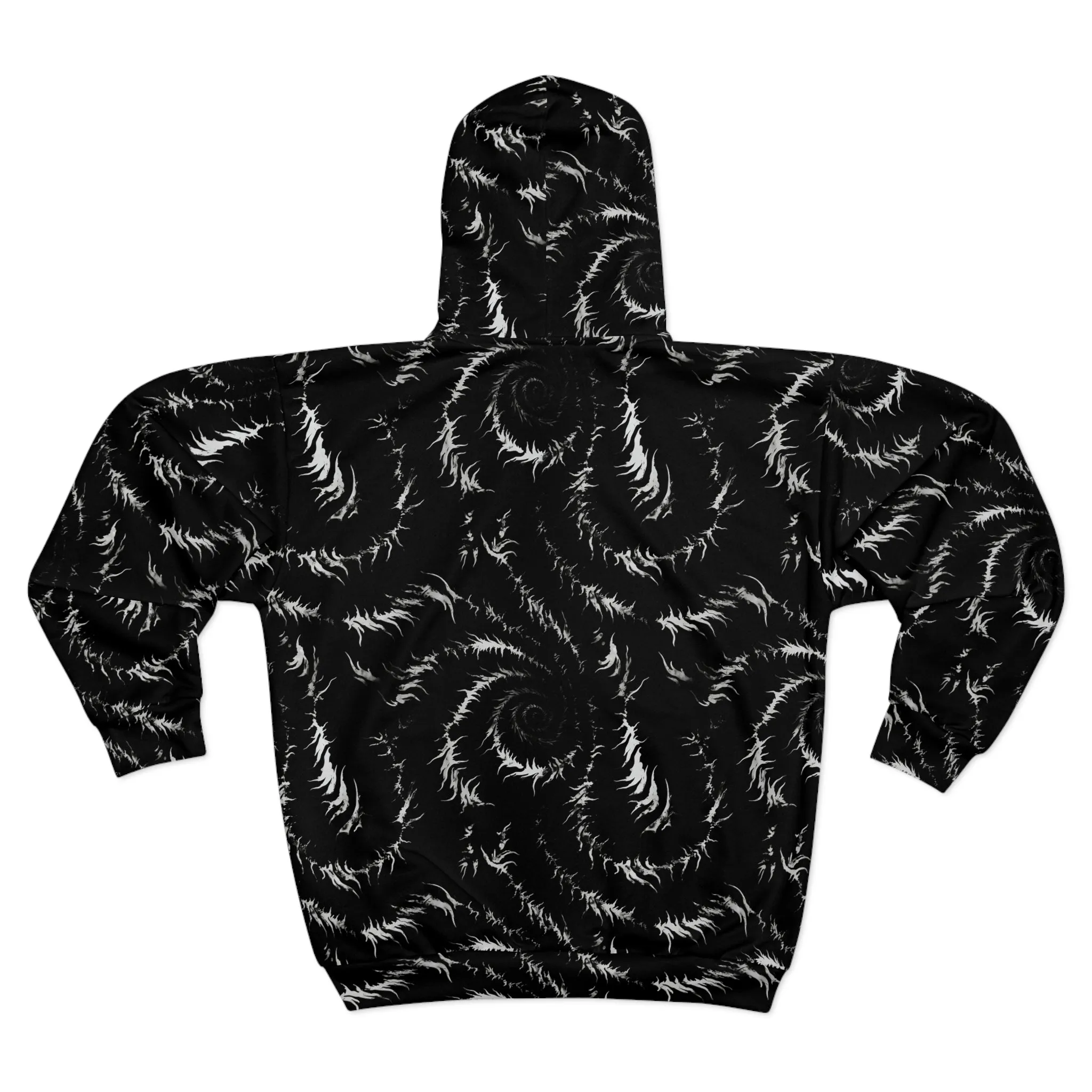 Black Tie Dye Zip Up Hoodie, Front Zipper Pocket Men Women Unisex Adult Aesthetic Graphic Cotton Fleece Hooded Sweatshirt