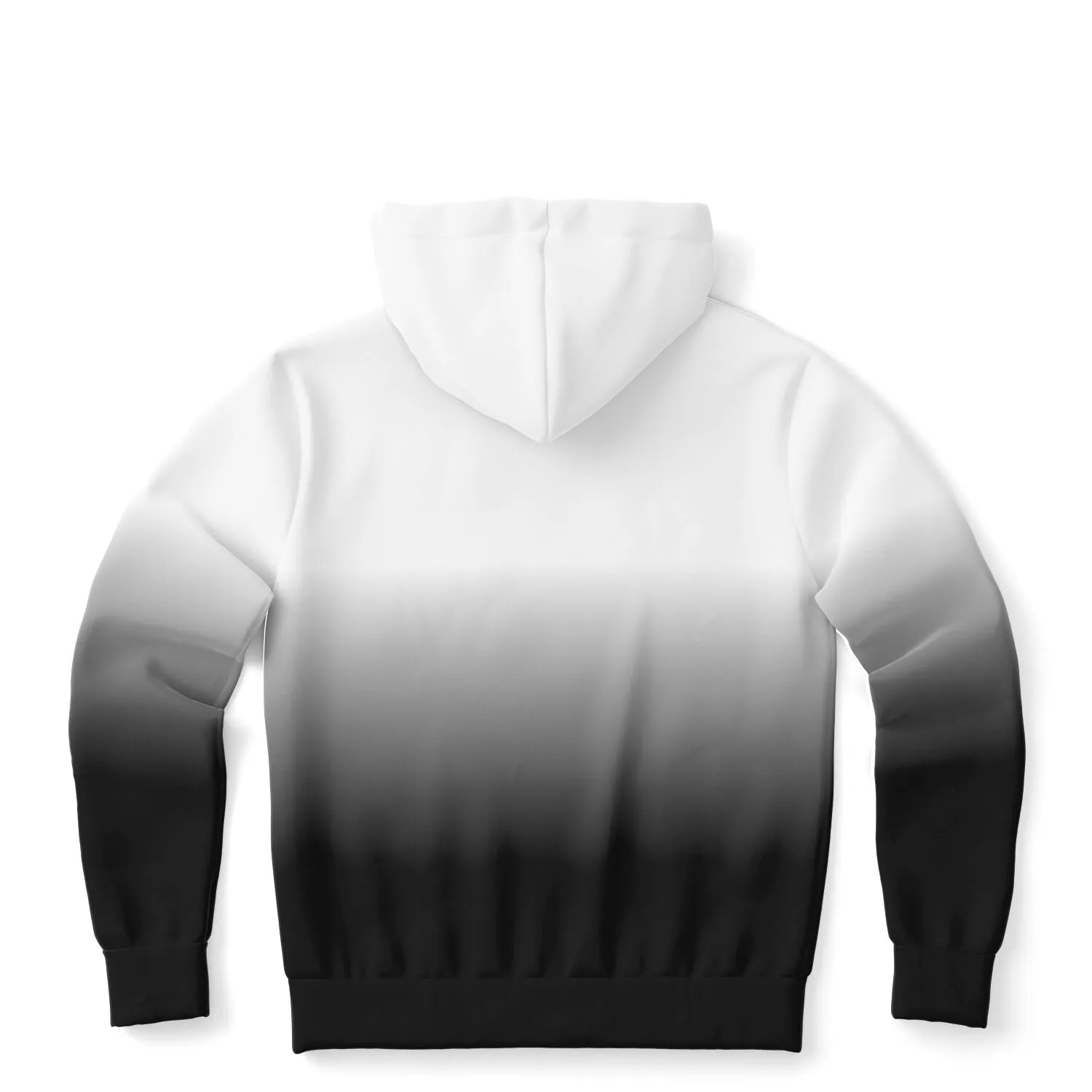 Black White Ombre Zip Up Hoodie, Gradient Tie Dye Zipper Pocket Men Women Unisex Adult Aesthetic Cotton Fleece Hooded Sweatshirt