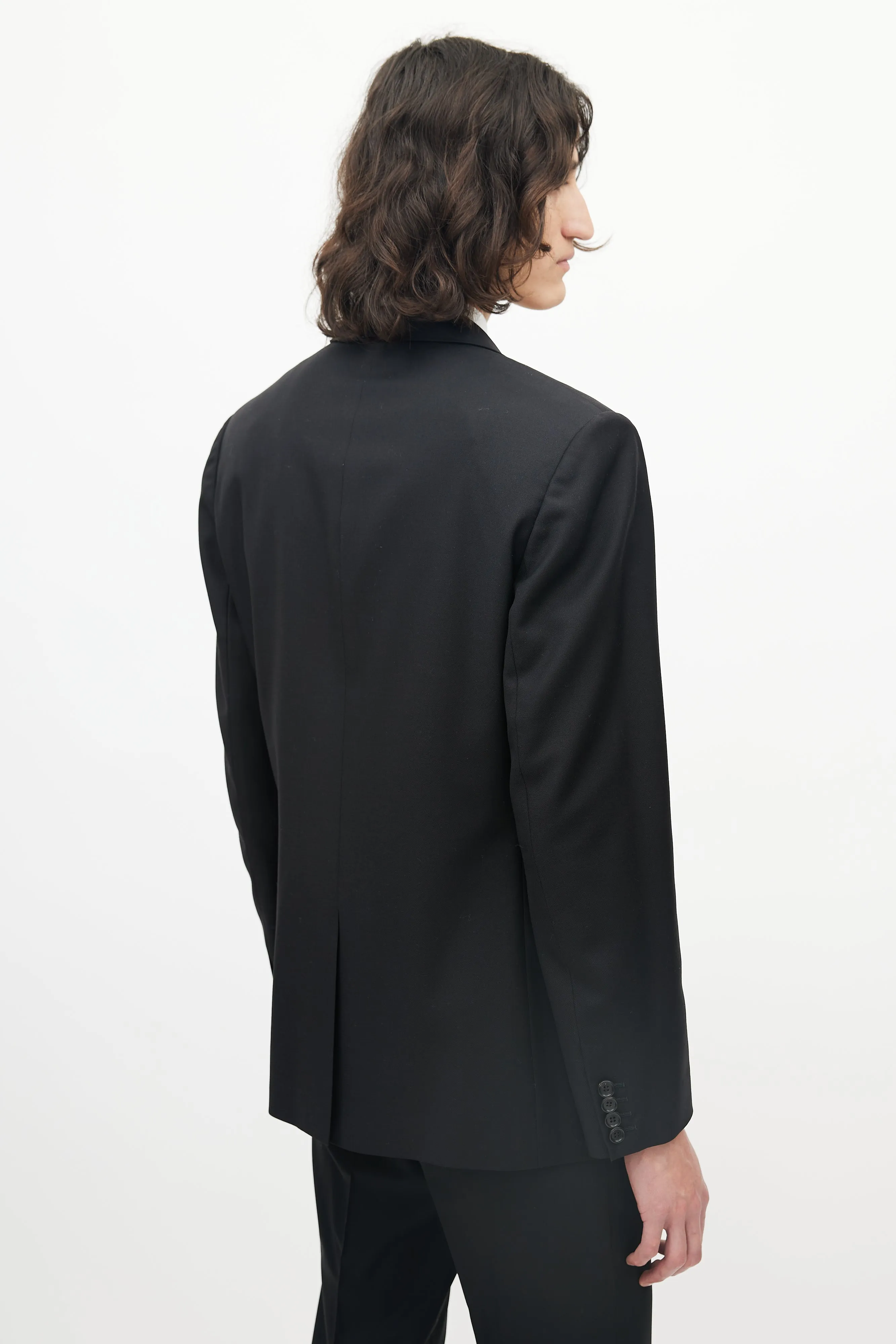 Black Wool Multi-Pocket Blazer