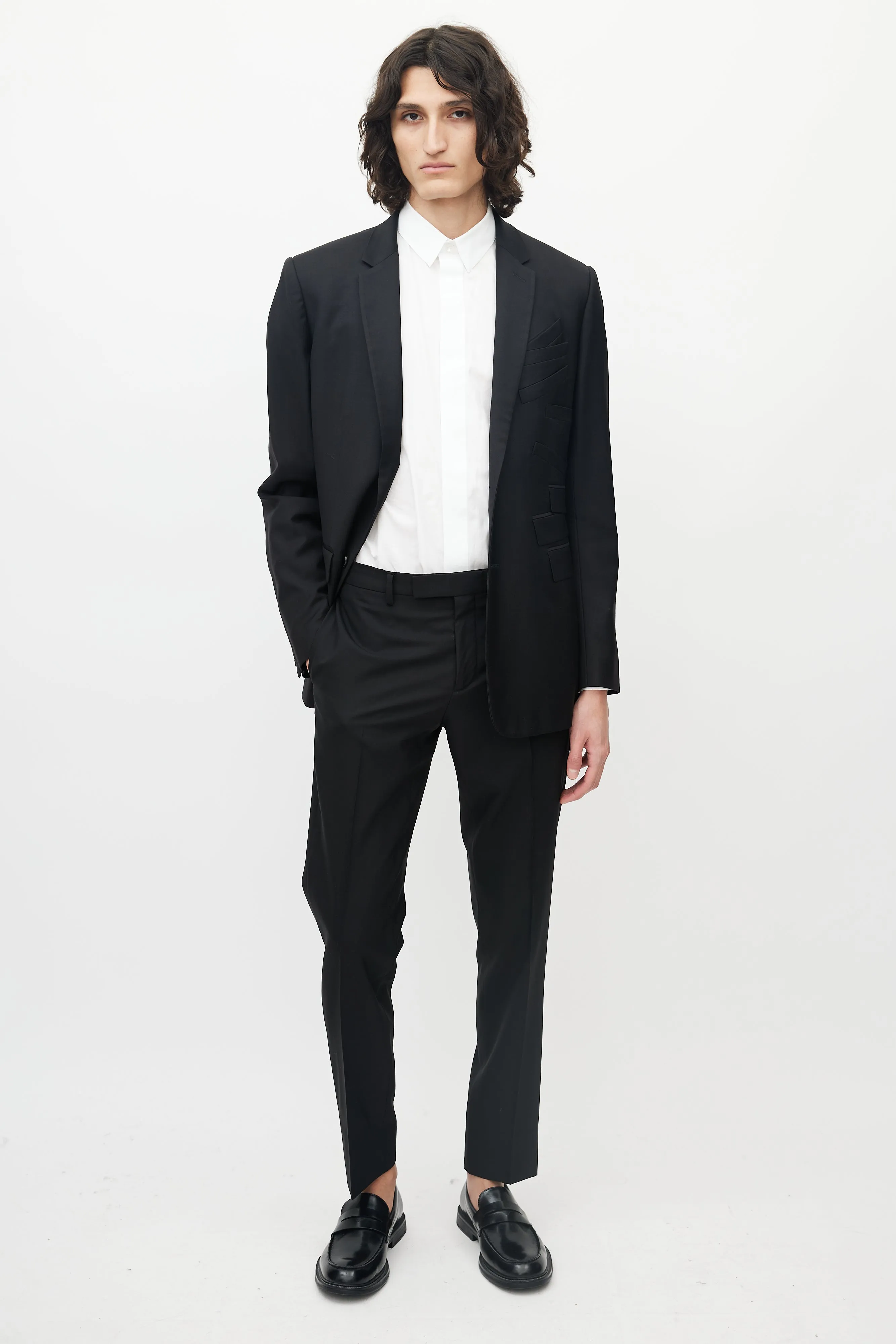 Black Wool Multi-Pocket Blazer