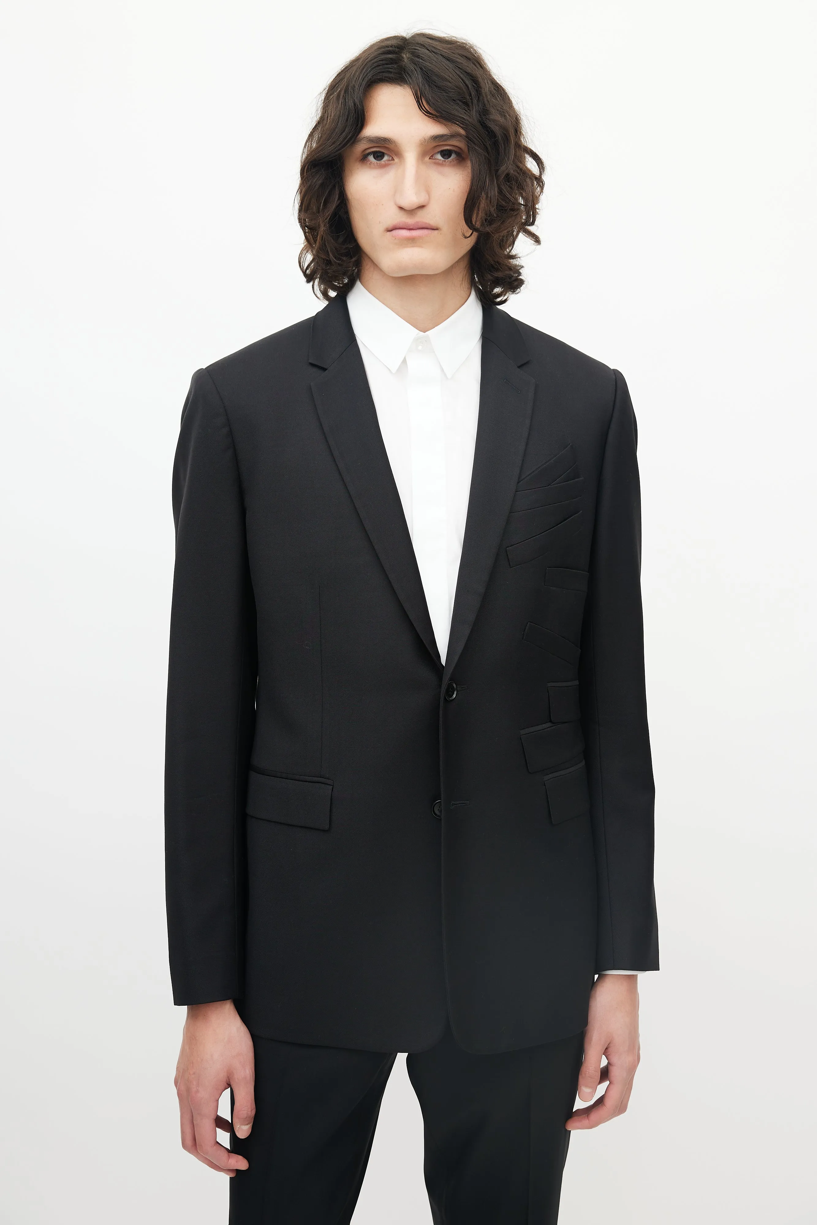 Black Wool Multi-Pocket Blazer