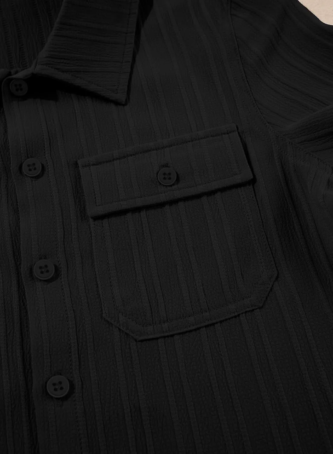 blibean Boys Button-Down Uniform Shirts Semi Formal Dress Tops with Chest Pockets