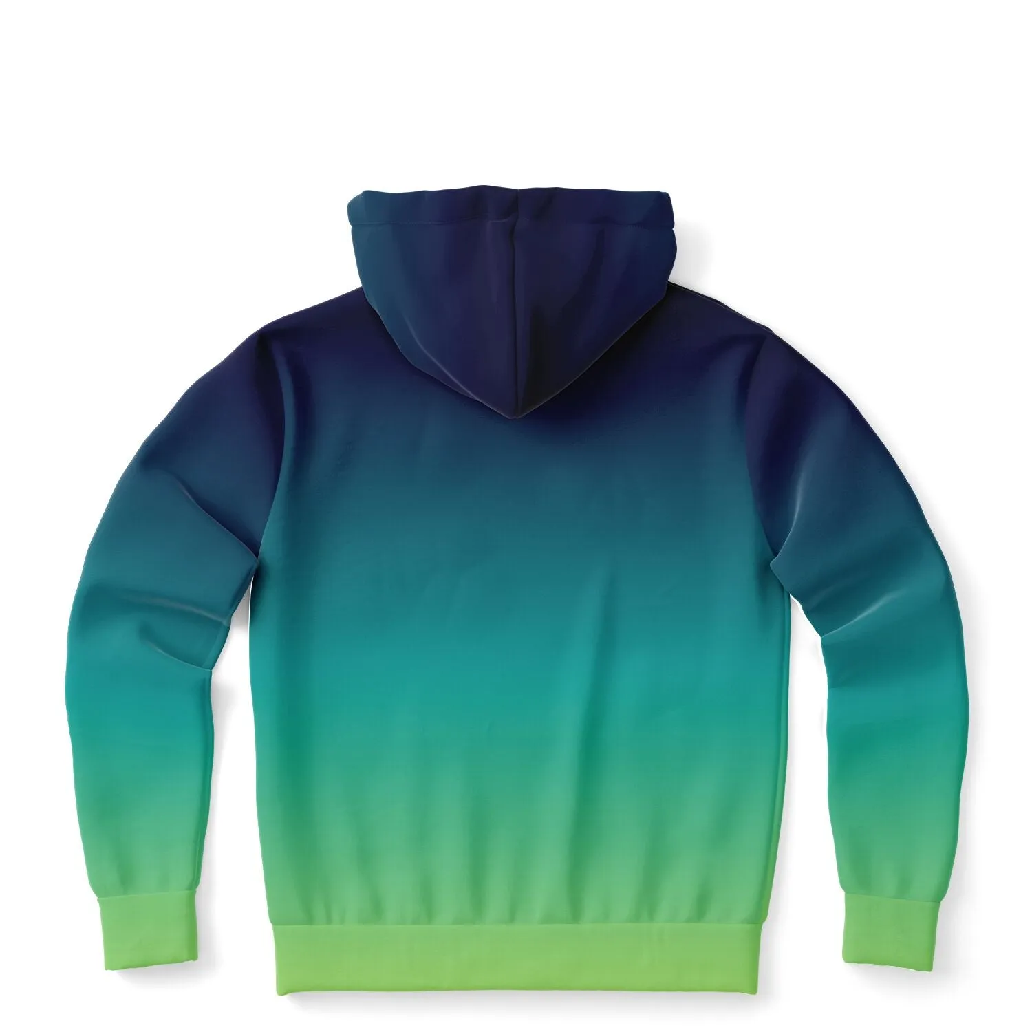 Blue Green Ombre Zip Up Hoodie, Gradient Tie Dye  Front Zipper Pocket Men Women Unisex Adult Aesthetic Cotton Fleece Hooded Sweatshirt