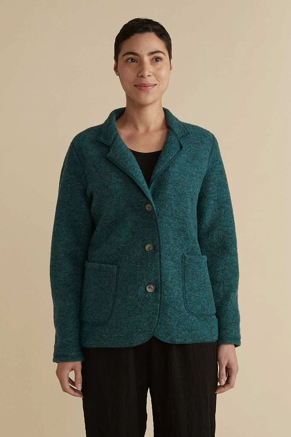 Boiled Wool Pocket Blazer