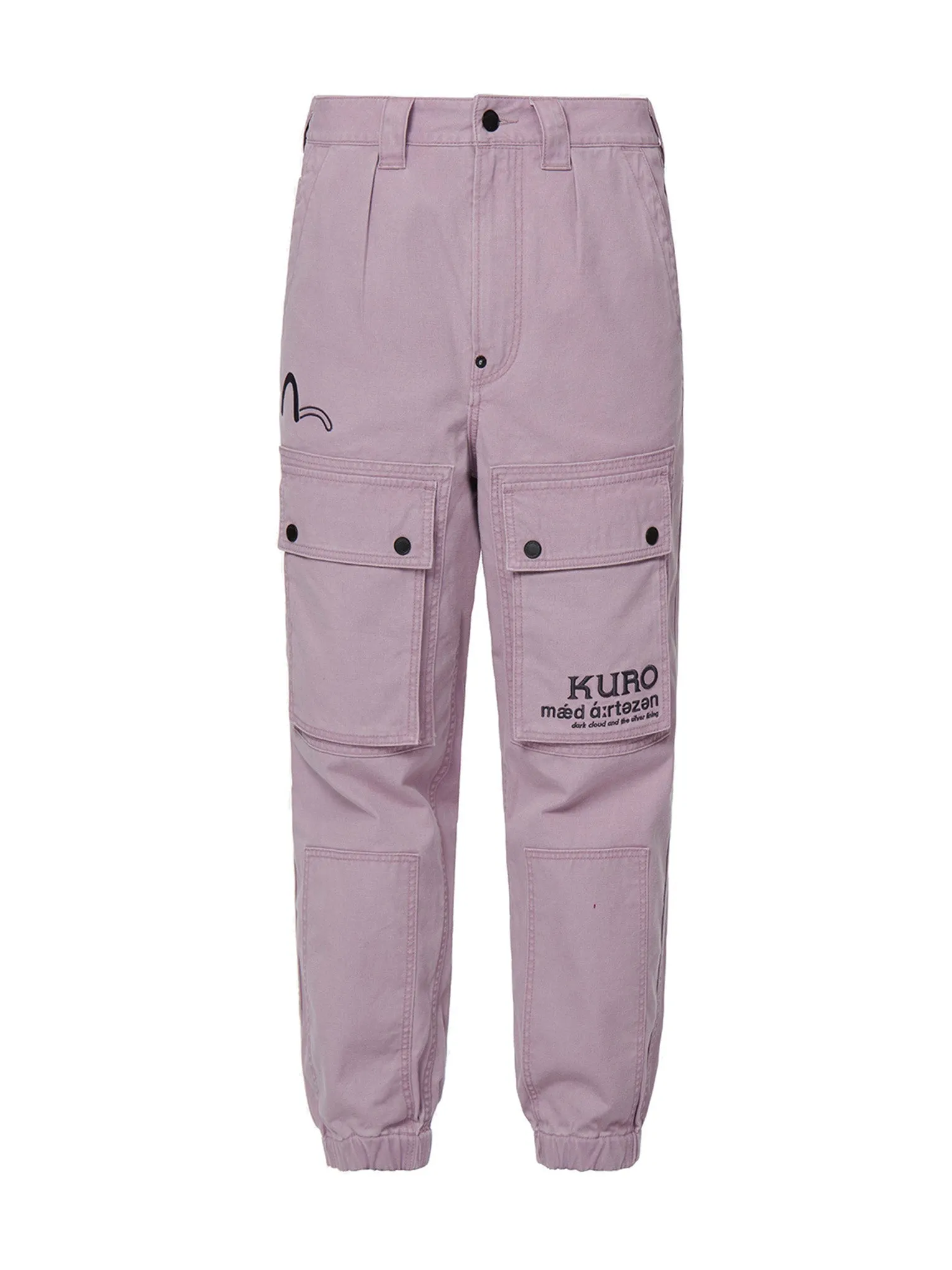 Brocade-pattern Embroidery Cargo Jogger Pants