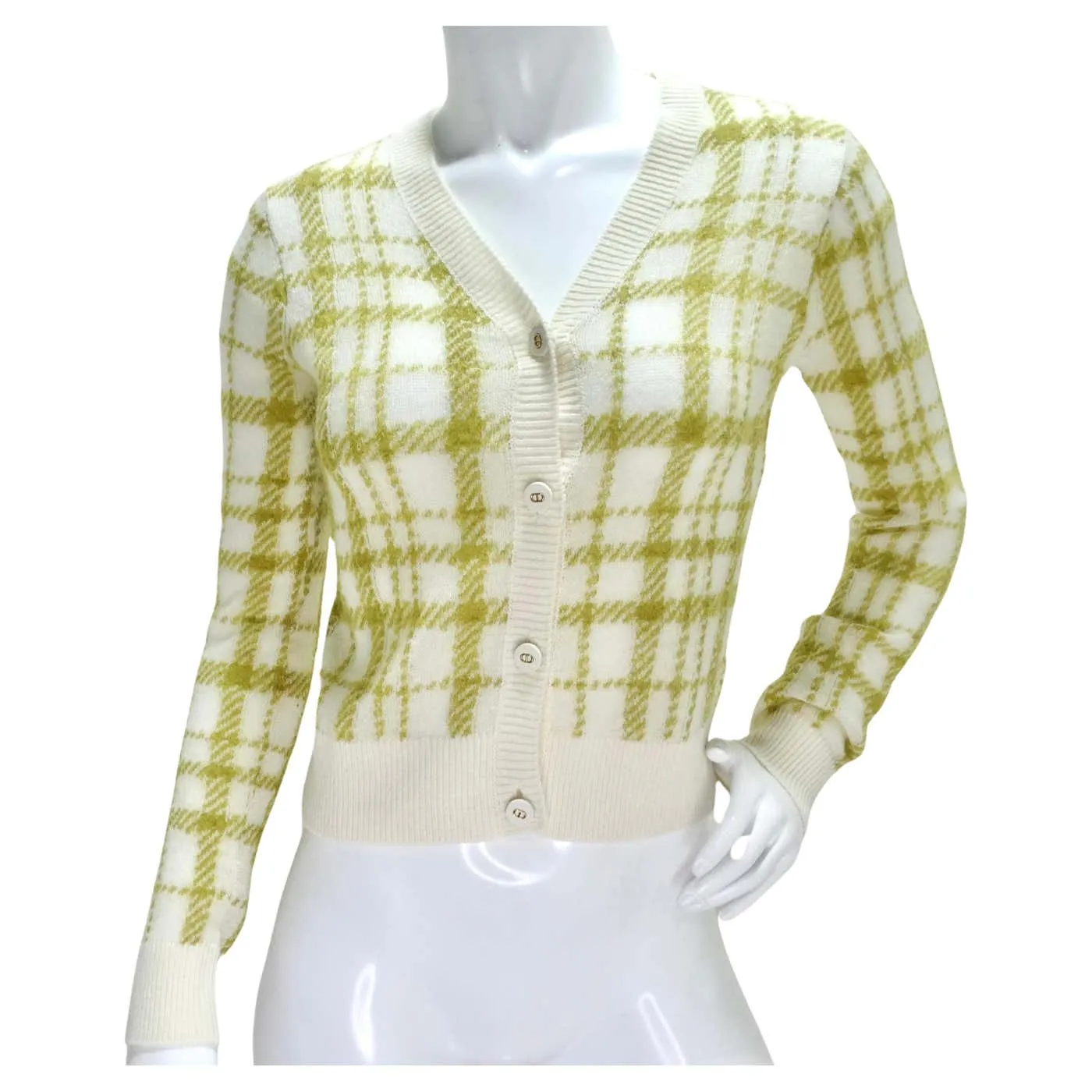 Christian Dior 2021 Plaid Wool Cardigan