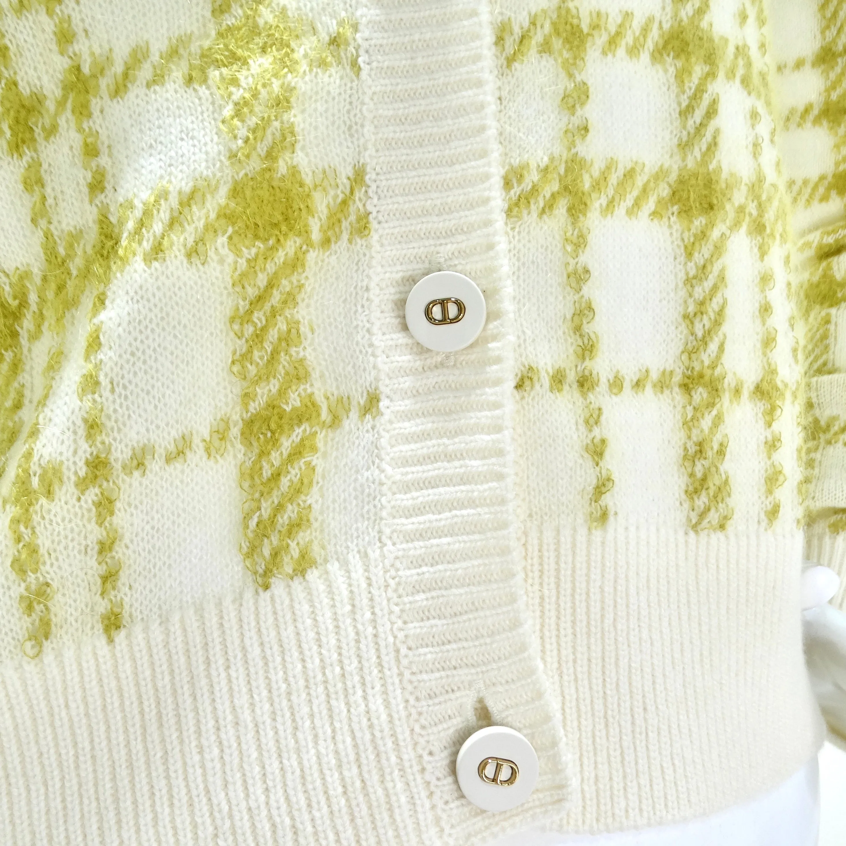 Christian Dior 2021 Plaid Wool Cardigan