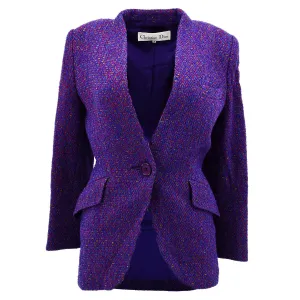 Christian Dior Collarless Jacket Purple #M