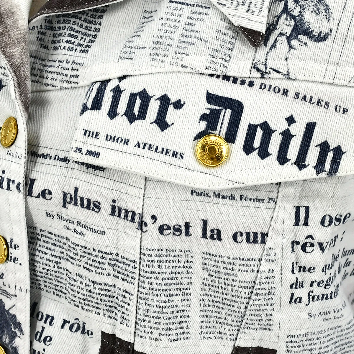 Christian Dior Fall 2000 Newspaper Jacket White