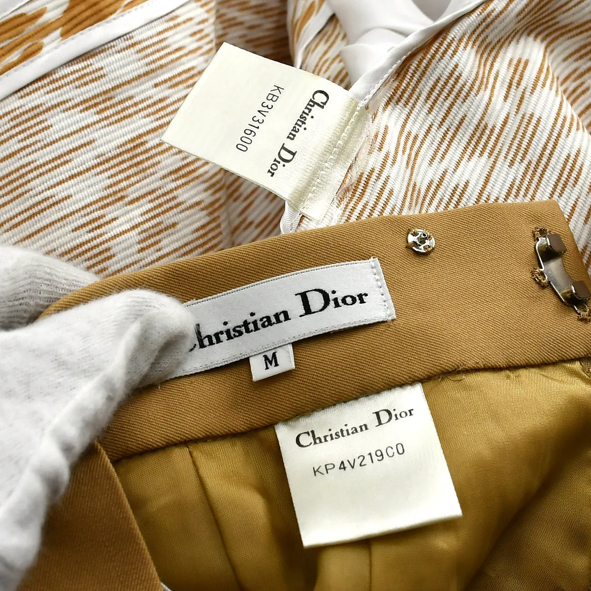Christian Dior Setup Suit Jacket Skirt Beige #M