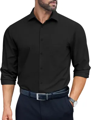 COOFANDY Mens Dress Shirts Long Sleeve Wrinkle Free Button Down Shirts Formal Business Shirt