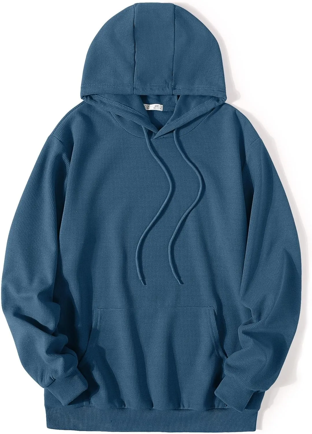 COOFANDY Men's Hooded Sweatshirts Long Sleeve Casual Pullover Hoodie Waffle Knit Sweatshirt with Pocket