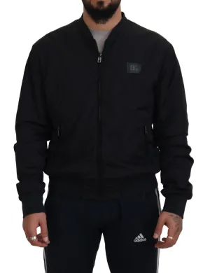 Elegant Black Bomber Jacket