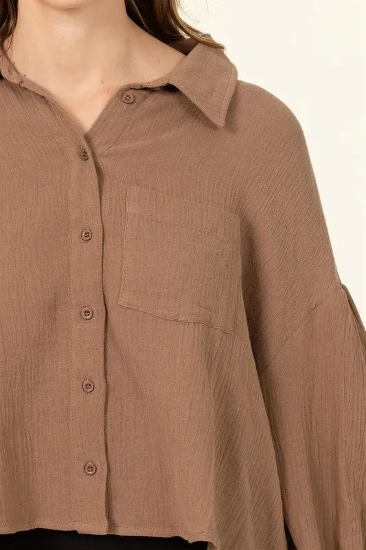 Gauze Collared Shirt