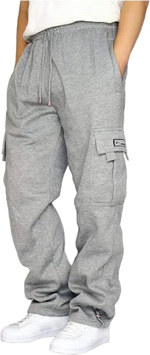GOFULY Men Cargo Pants with Pockets Stretch Drawstring Elastic Waist Sweatpants Tall Regular Fit Pants Tall Joggers Trousers