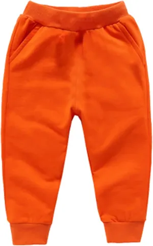 Kids Toddler Baby Boys Girls Pull on Joggers Thick Plain Baggy Sweatpants Loose Tapered Trousers Kids Fall Outfits