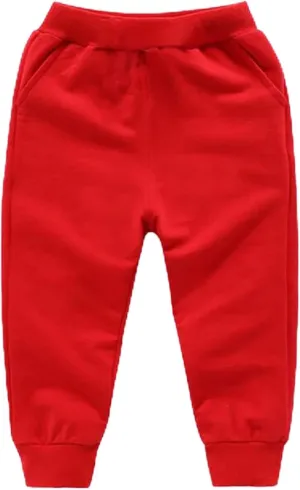 Kids Toddler Baby Boys Girls Pull on Joggers Thick Plain Baggy Sweatpants Loose Tapered Trousers Kids Fall Outfits