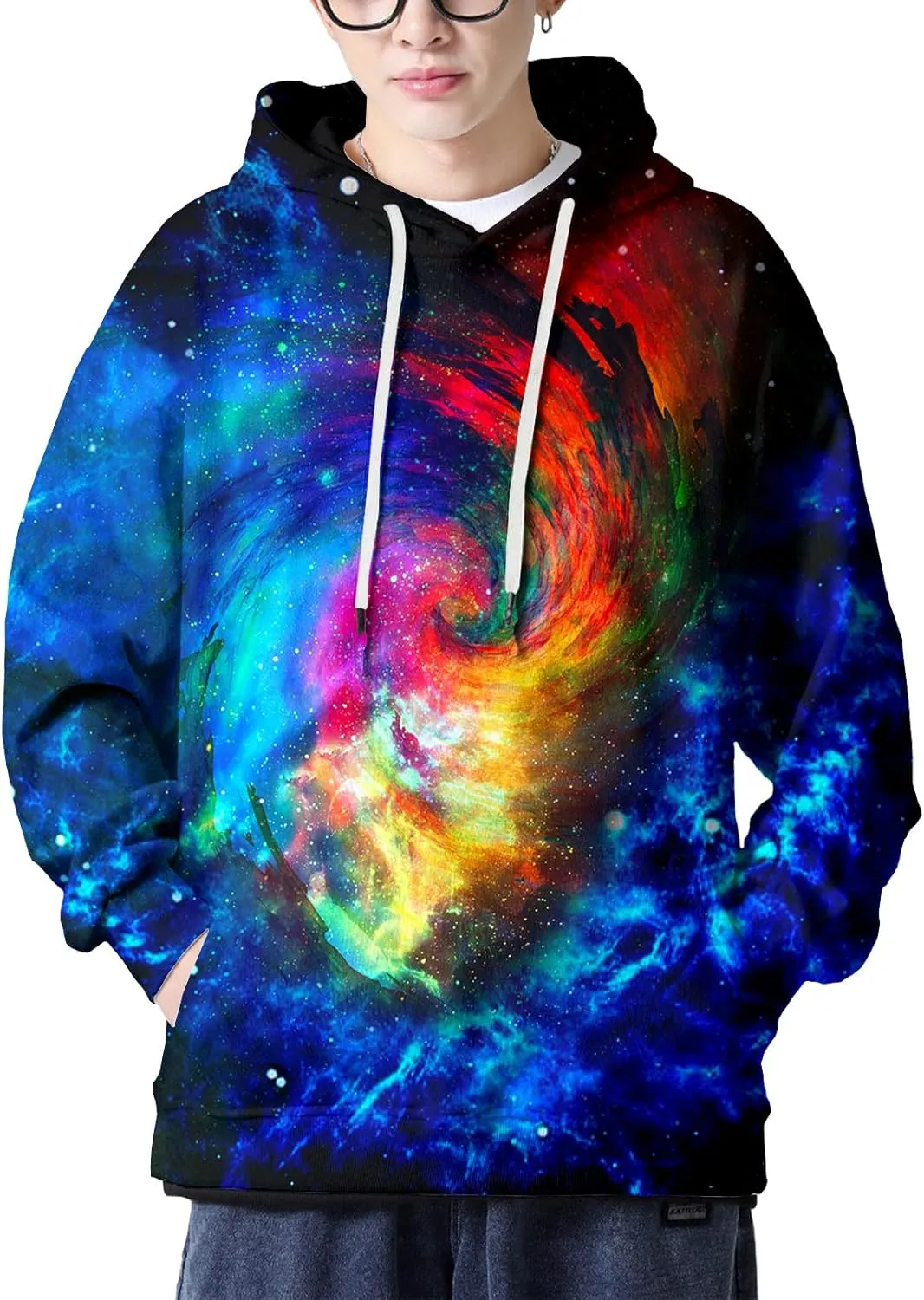LAIDIPAS Men Women 3D Hooded Hoodies Fashion Long Sleeve Pullover Hooded Sweatshirt Top with Pocket