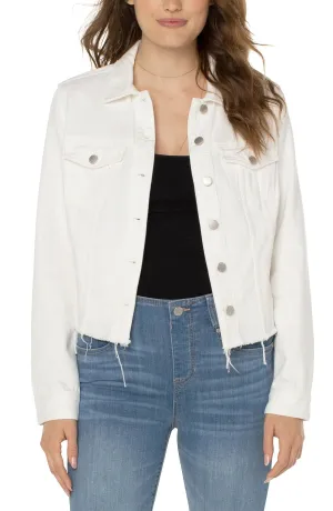Liverpool - White Shredded Denim Jacket