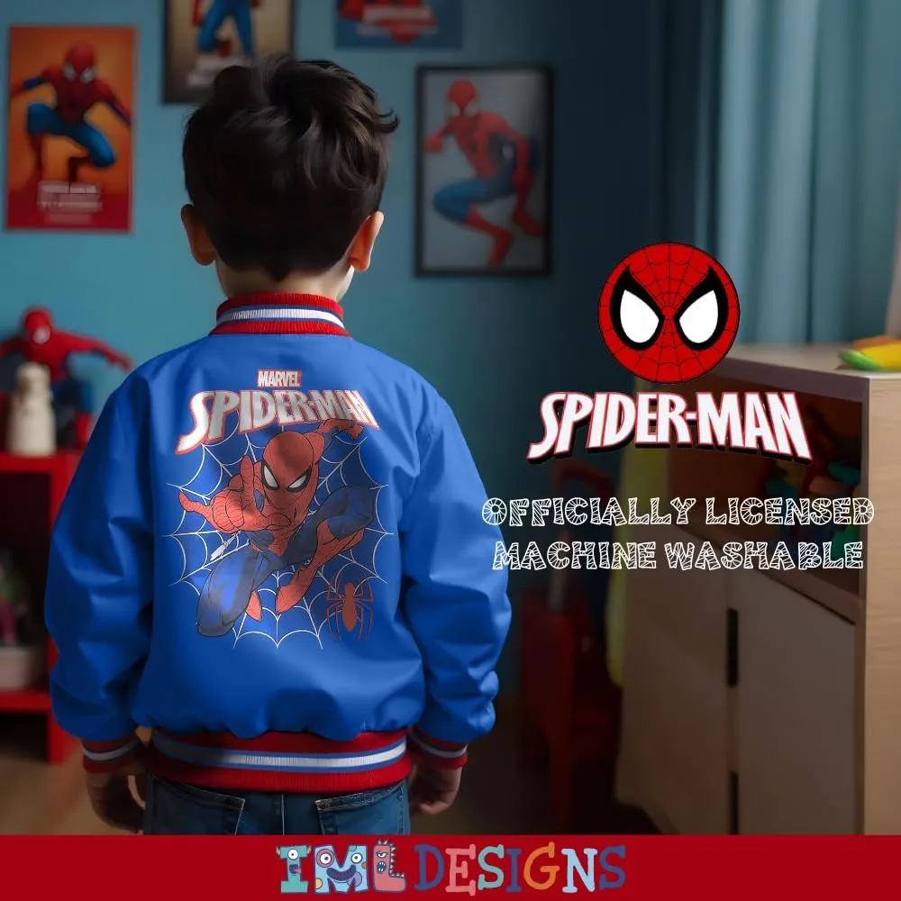 Marvel Superheroes Boy's Bomber Jacket - Spider-Man, Miles Morales, Black Panther, Ghost-Spider, Venom Bomber Jacket for Kids