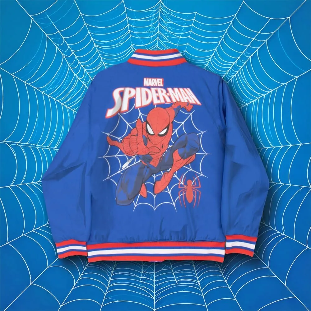 Marvel Superheroes Boy's Bomber Jacket - Spider-Man, Miles Morales, Black Panther, Ghost-Spider, Venom Bomber Jacket for Kids