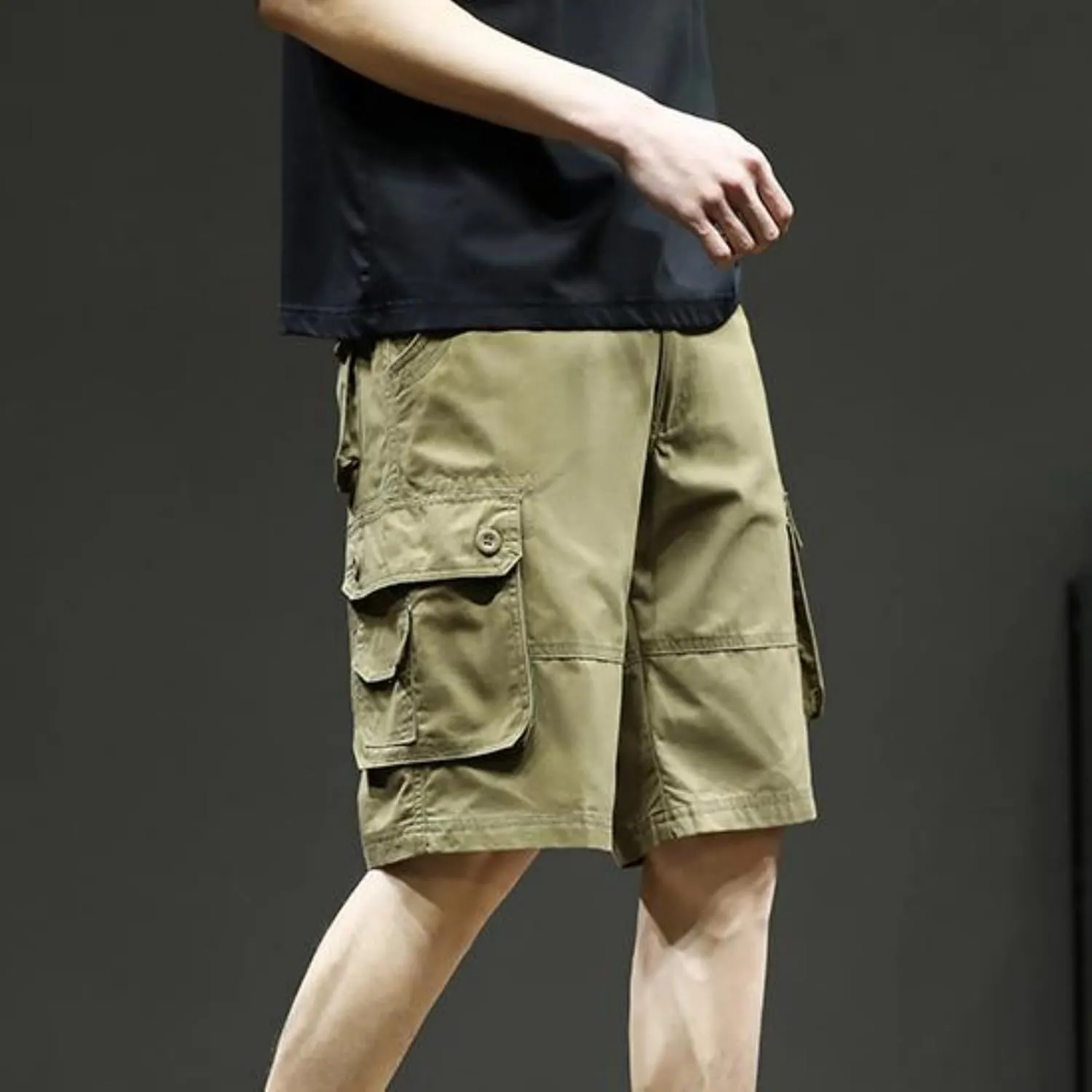 Men's Hiking Cargo Shorts Lightweight Casual Stretch Shorts Fashion Baggy Pocket Summer Sports Beach Half Pants