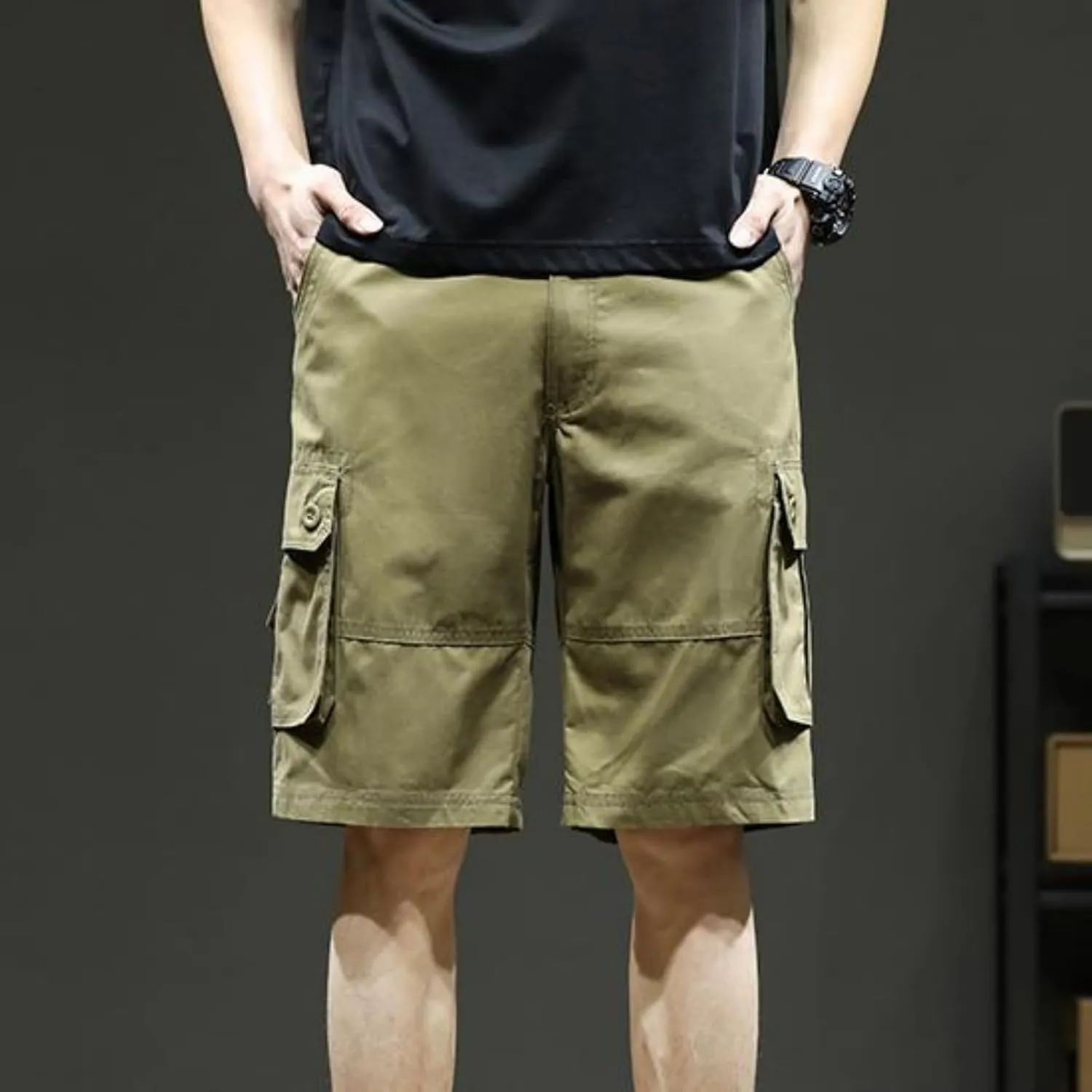 Men's Hiking Cargo Shorts Lightweight Casual Stretch Shorts Fashion Baggy Pocket Summer Sports Beach Half Pants