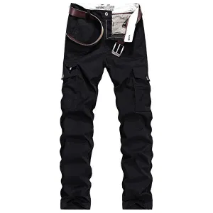 Mens Multi-pocket 100% Cotton Casual Cargo Pants