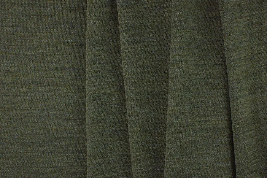 Midweight Olive Brown Wool Jersey Double-Knit