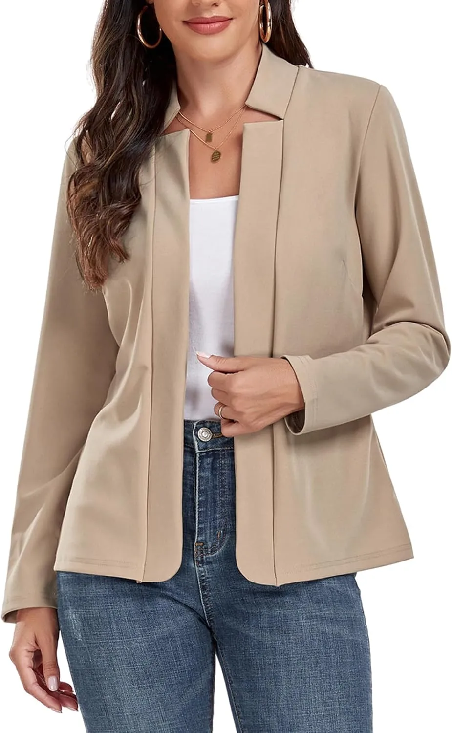 MINTLIMIT Women's Casual Blazer Long Sleeve Open Front Business Work Office Blazer Jacket with Pockets 2025