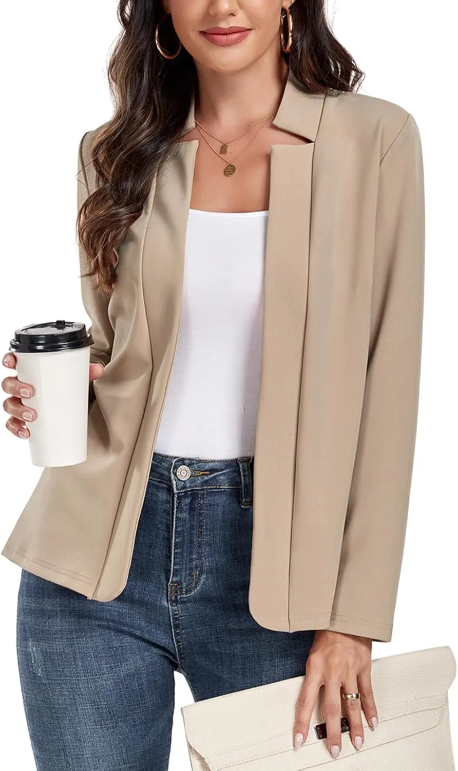 MINTLIMIT Women's Casual Blazer Long Sleeve Open Front Business Work Office Blazer Jacket with Pockets 2025