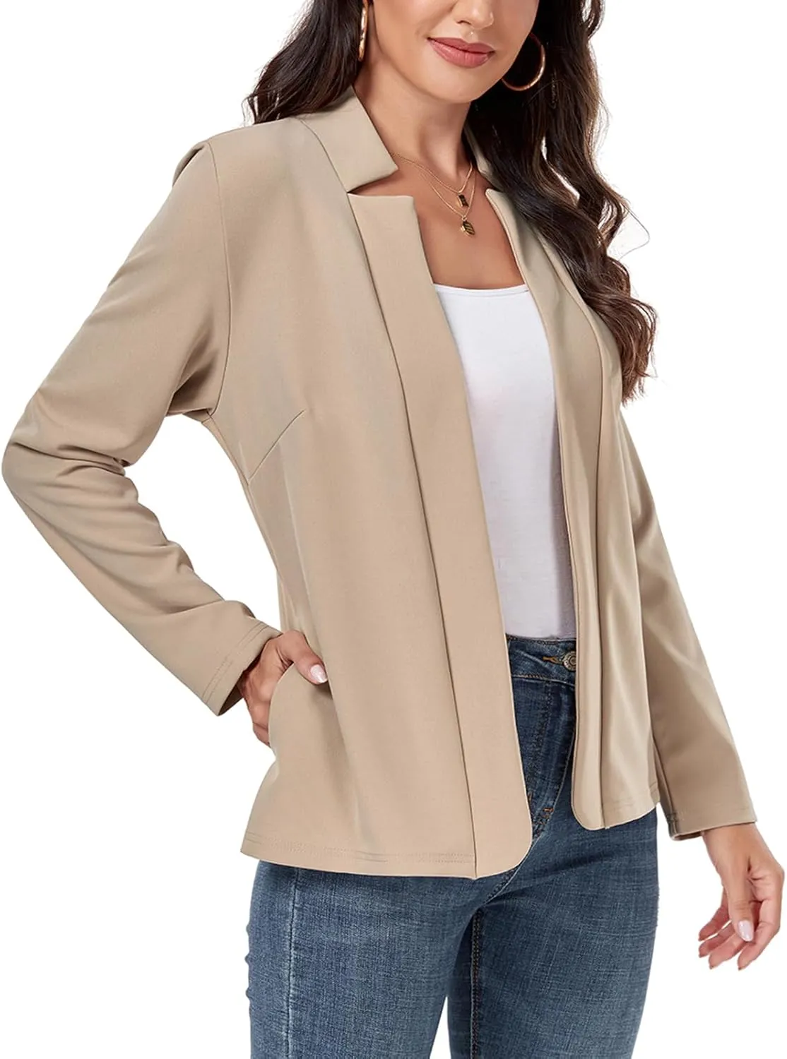 MINTLIMIT Women's Casual Blazer Long Sleeve Open Front Business Work Office Blazer Jacket with Pockets 2025